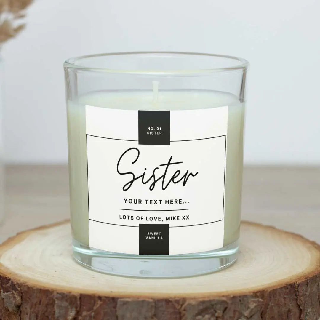 Personalised No.01 Sister Candle