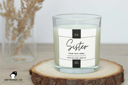 Personalised No.01 Sister Candle