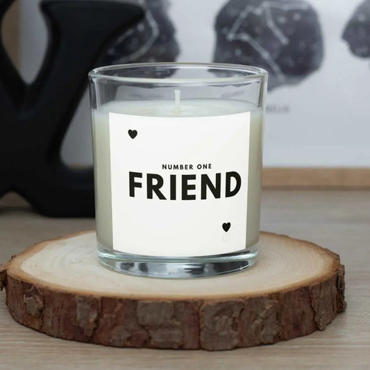 Personalised Number One Friend hearts Candle