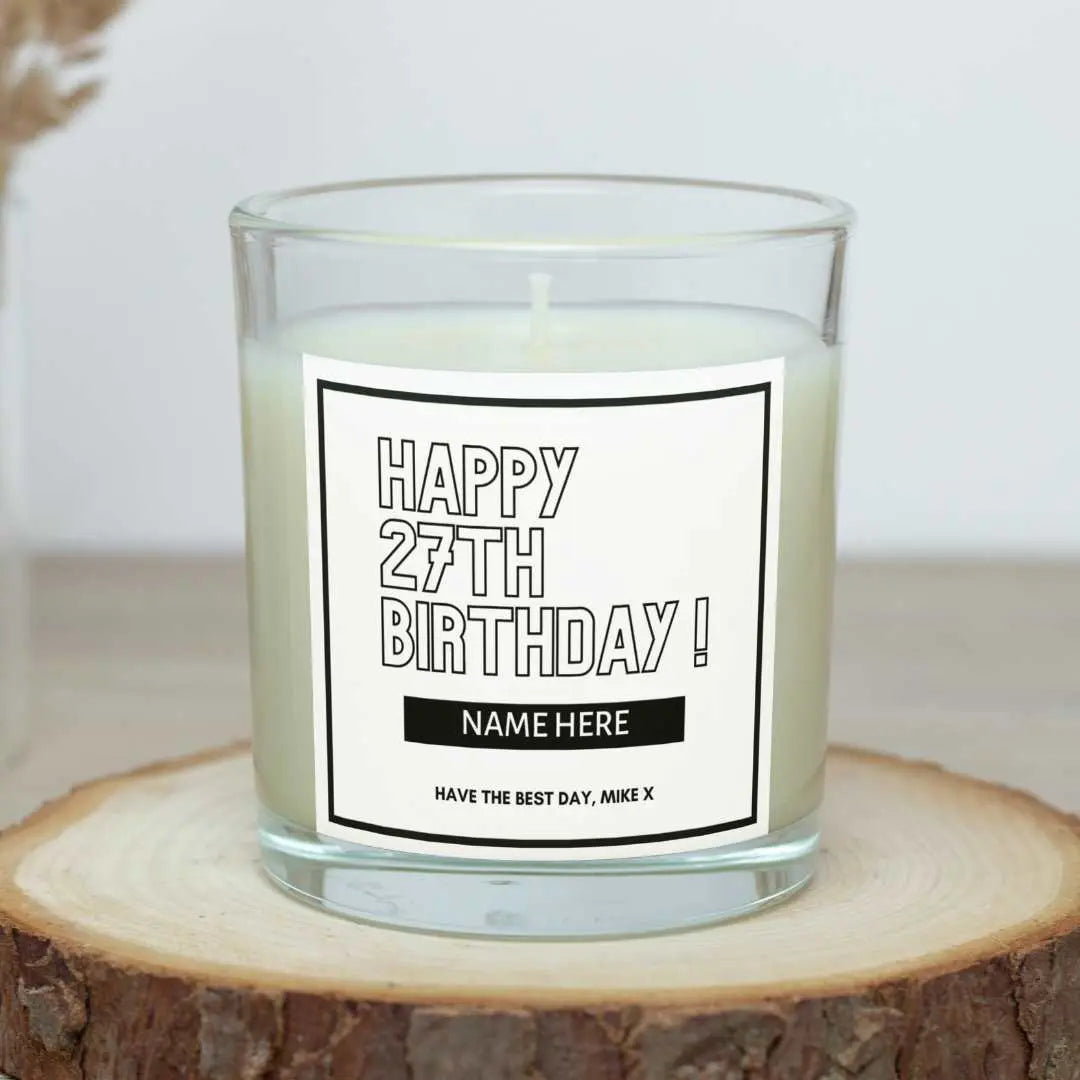 Personalised Simple Happy Birthday Sister Candle