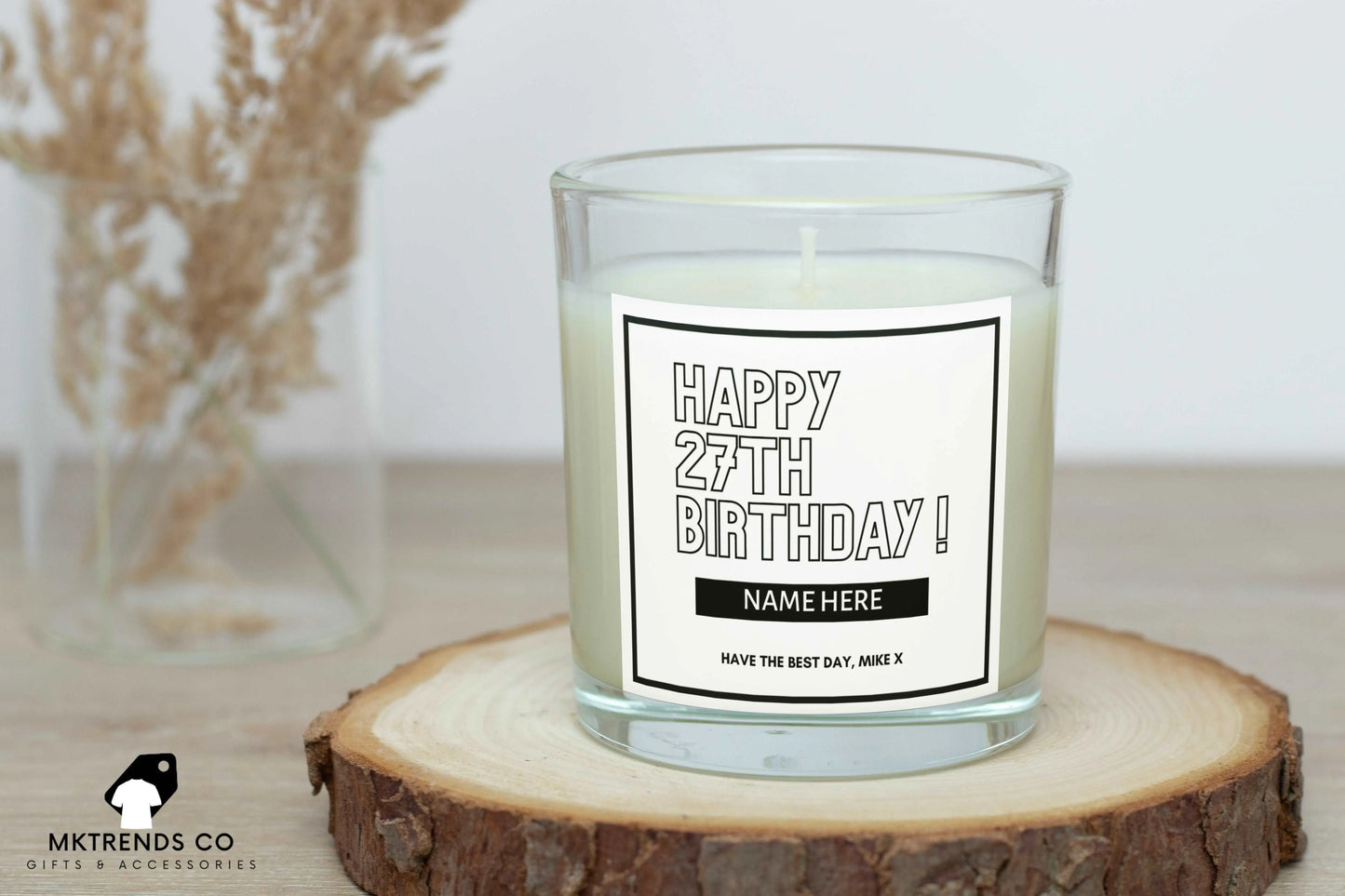 Personalised Simple Happy Birthday Sister Candle