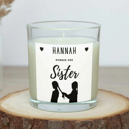 Personalised Sister Silhouette Candle