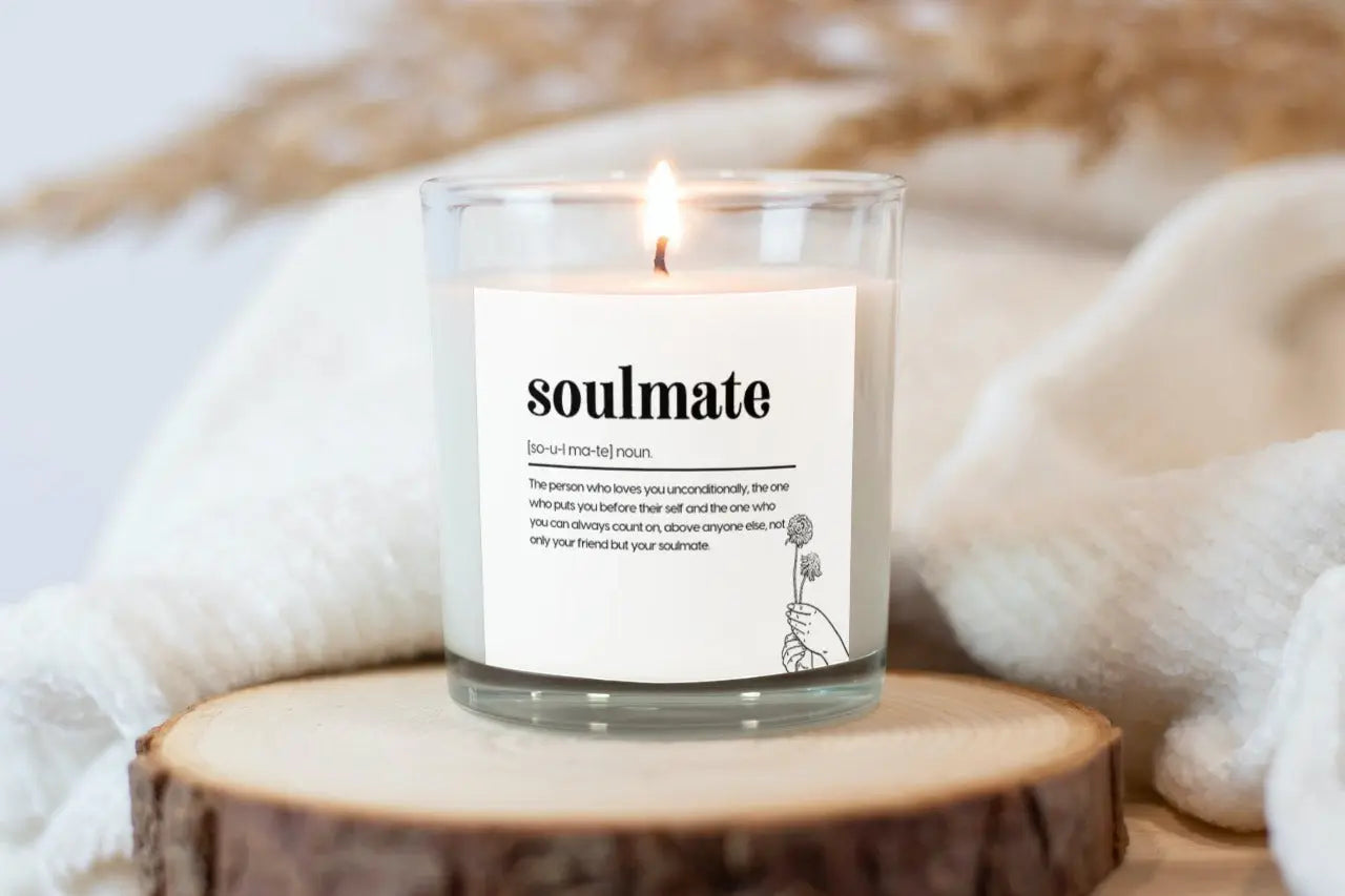 Personalised Soulmate Quote Valentine Candle