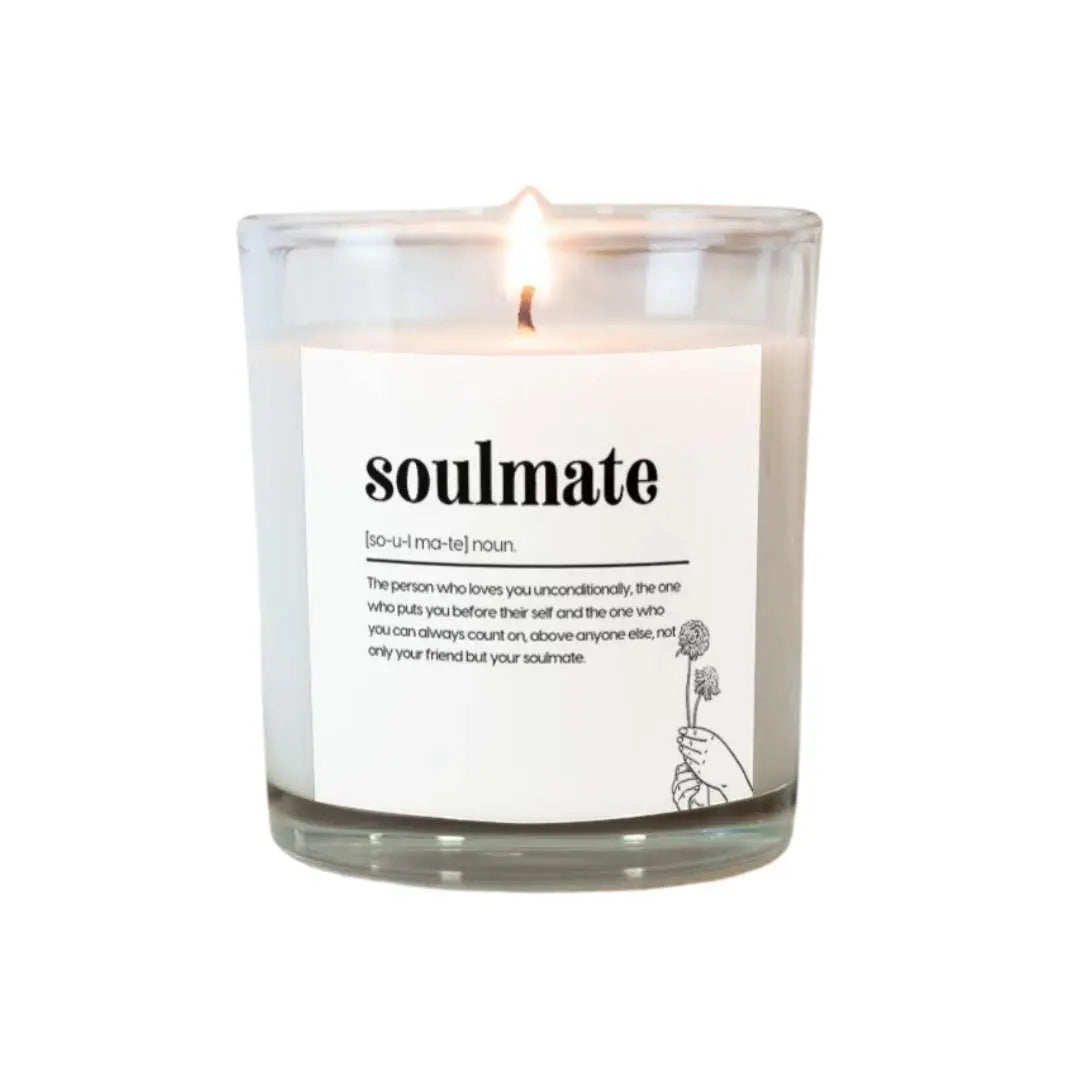 Personalised Soulmate Quote Valentine Candle