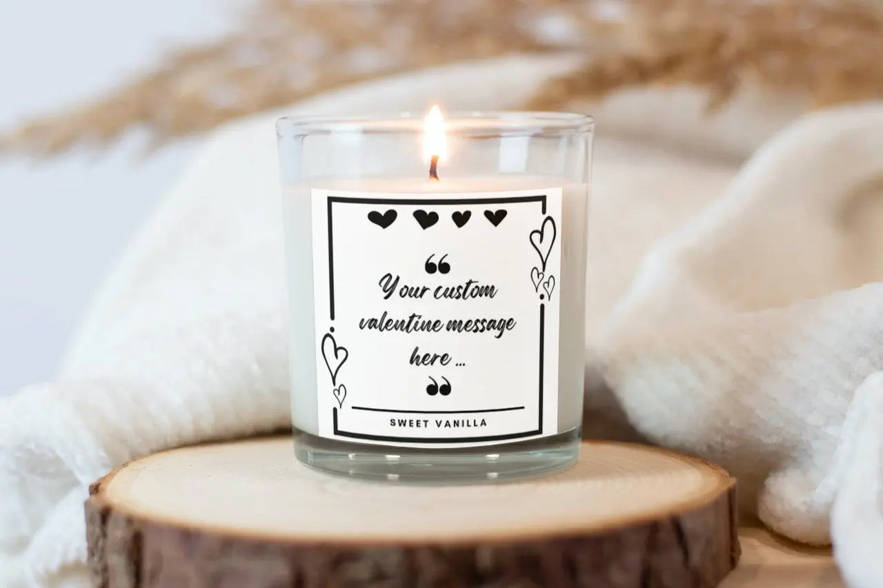 Personalised Text Valentines Candle