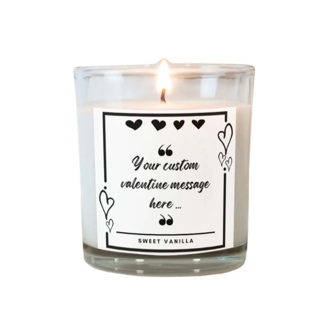 Personalised Text Valentines Candle