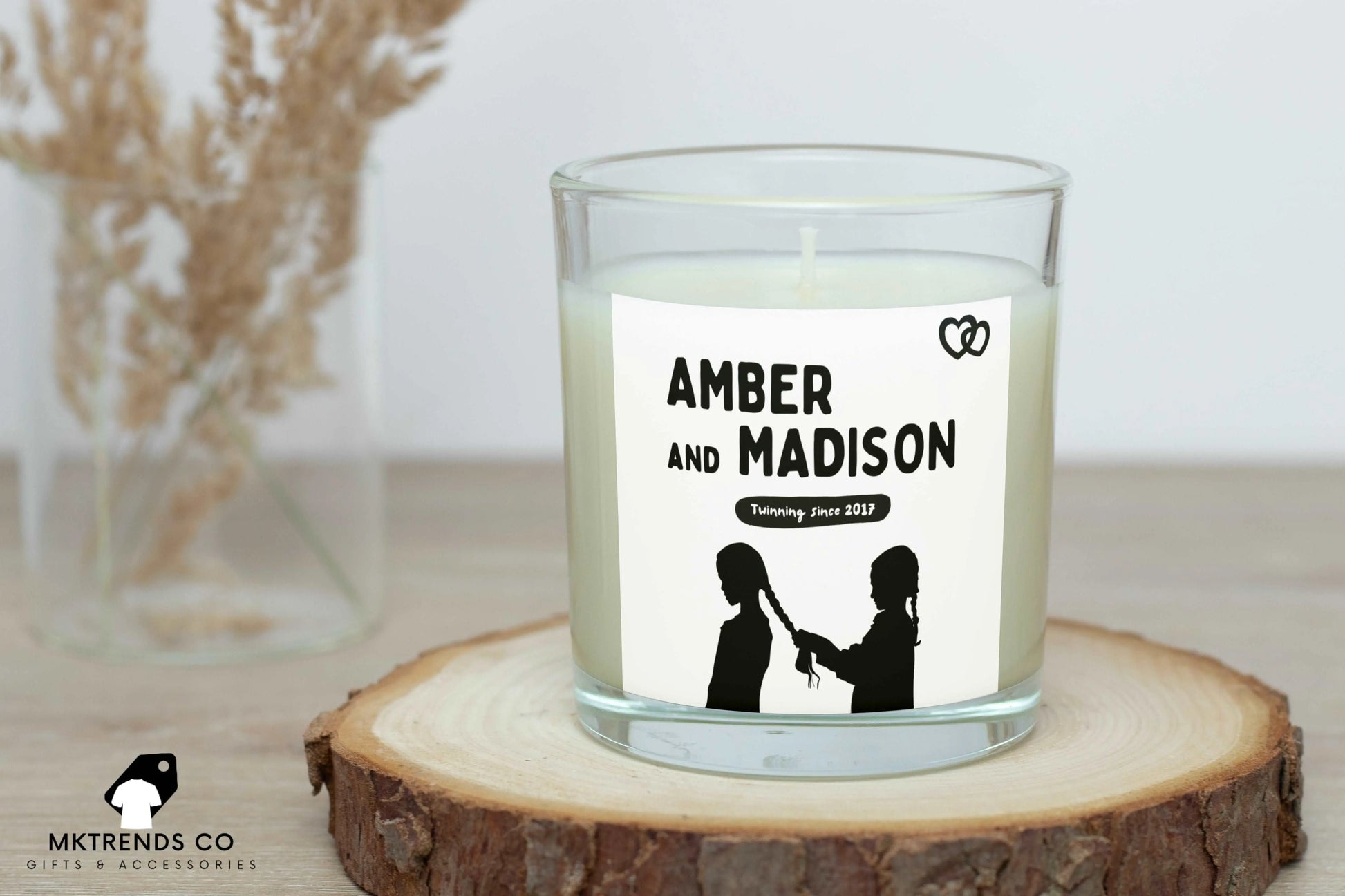 Personalised Twin Sister Candle