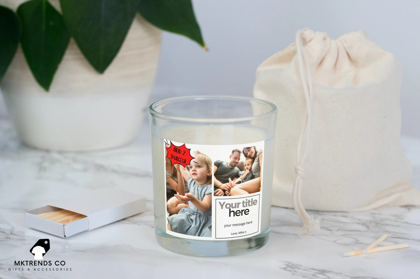 Photo Collage Text Personalised Candle | Photo Gift MKTrends Co