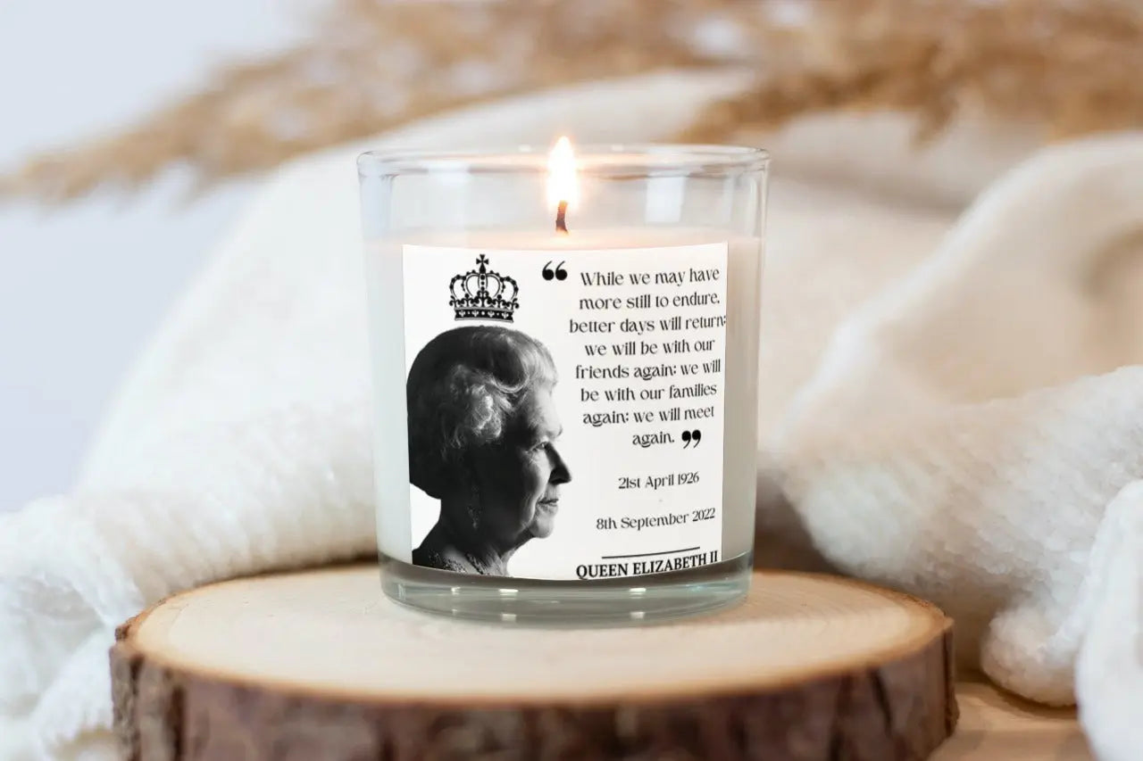 RIP Queen Elizabeth Quote Candle | Remembrance Quote Candle MKTrends Co