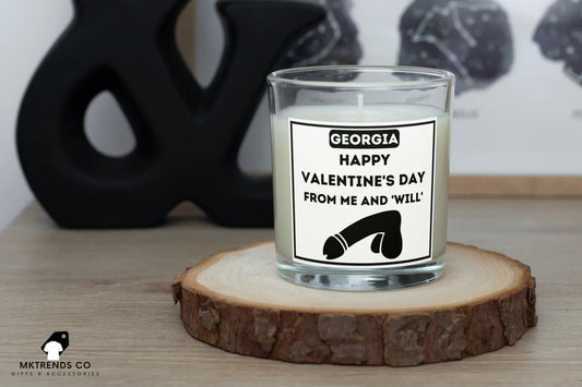 Rude Willy Valentine Personalised Candle | Valentine's Gift MKTrends Co