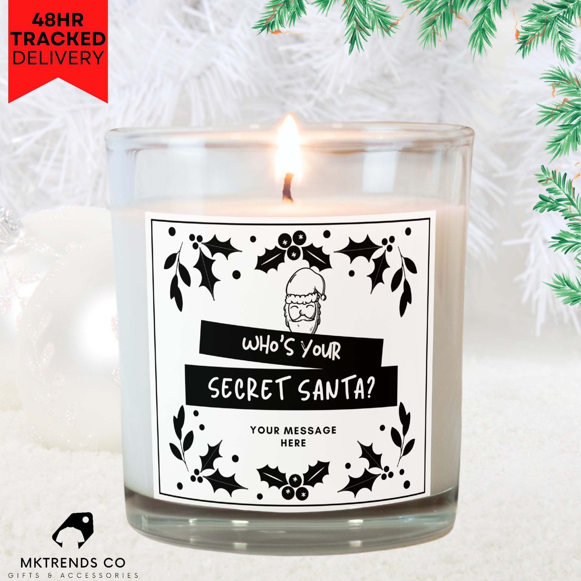 Secret Santa Gift Smells Like Funny Candle, Christmas Gift Christmas  Scented Candle Secret Santa Gift Stocking Filler Decoration 