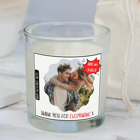 Thank You Photo Candle | Photo Gift | Personalised Candle MKTrends Co