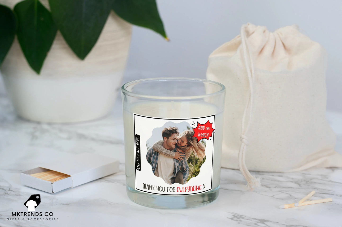 Thank You Photo Candle | Photo Gift | Personalised Candle MKTrends Co