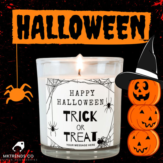 Trick or Treat Halloween Personalised Candle | Trick or Treat | Halloween Gifts MKTrends Co