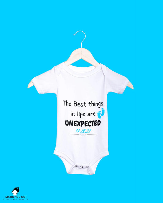 Unexpected Arrival Baby Grow  | Personalised Baby Grow MKTrends Co